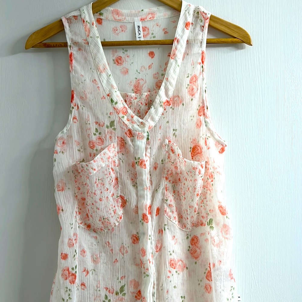 RVCA button down floral tank